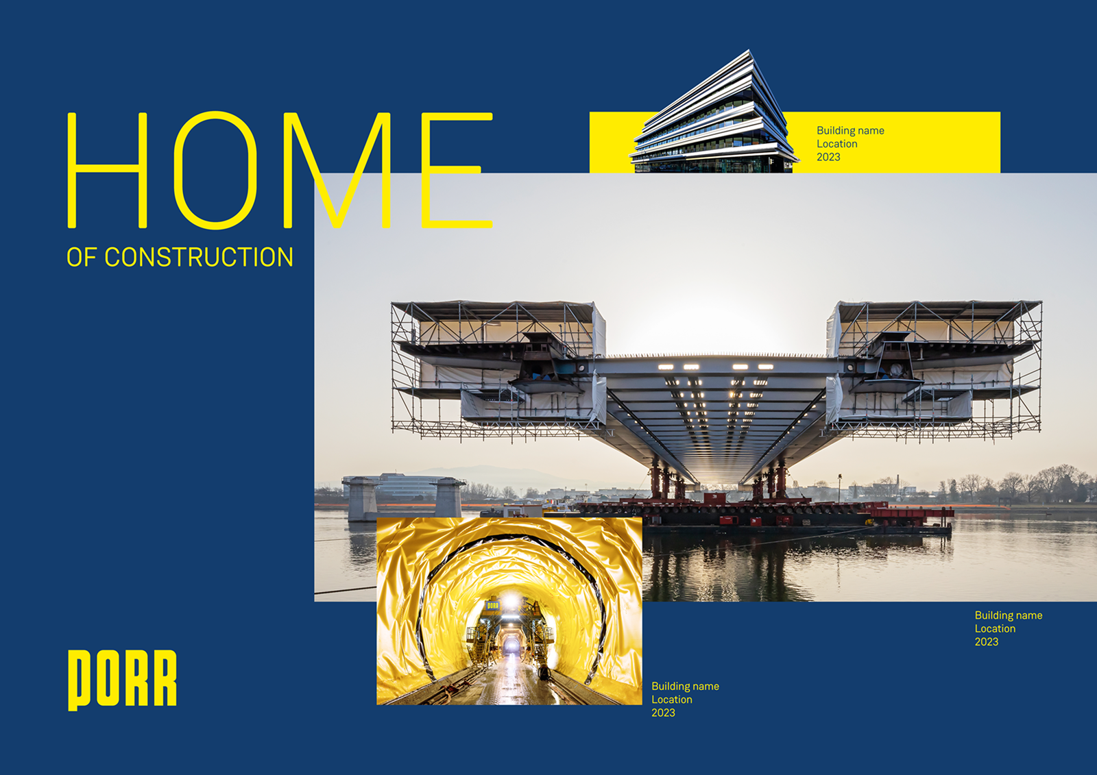 PORR construction campaign visual with bold typography