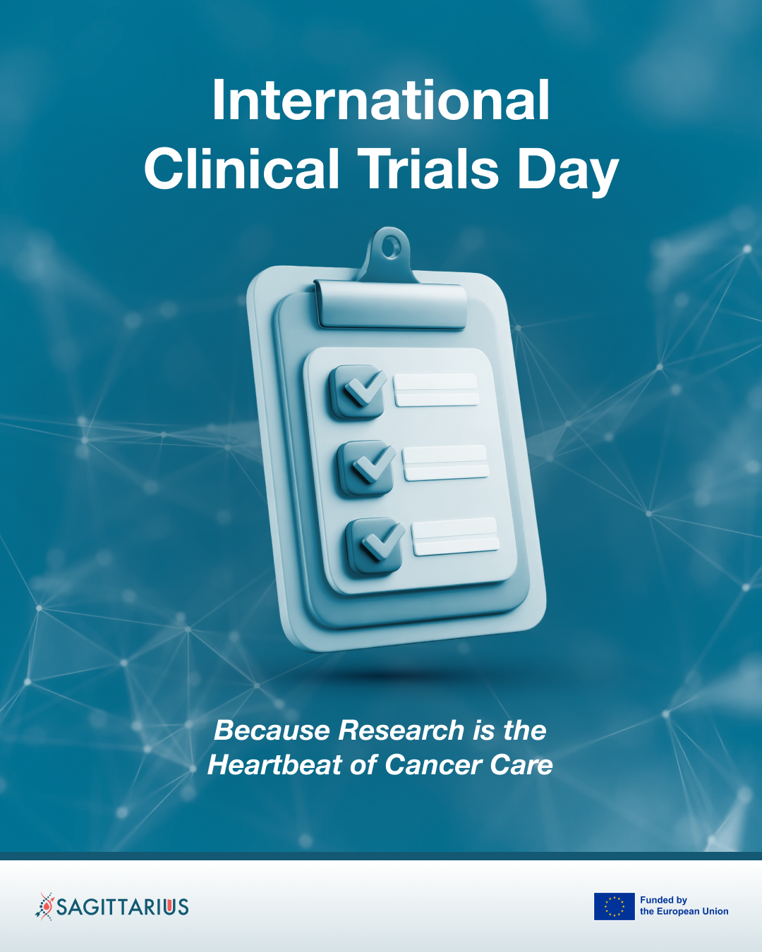 Sagittarius International Clinical Trials Day social media carousel