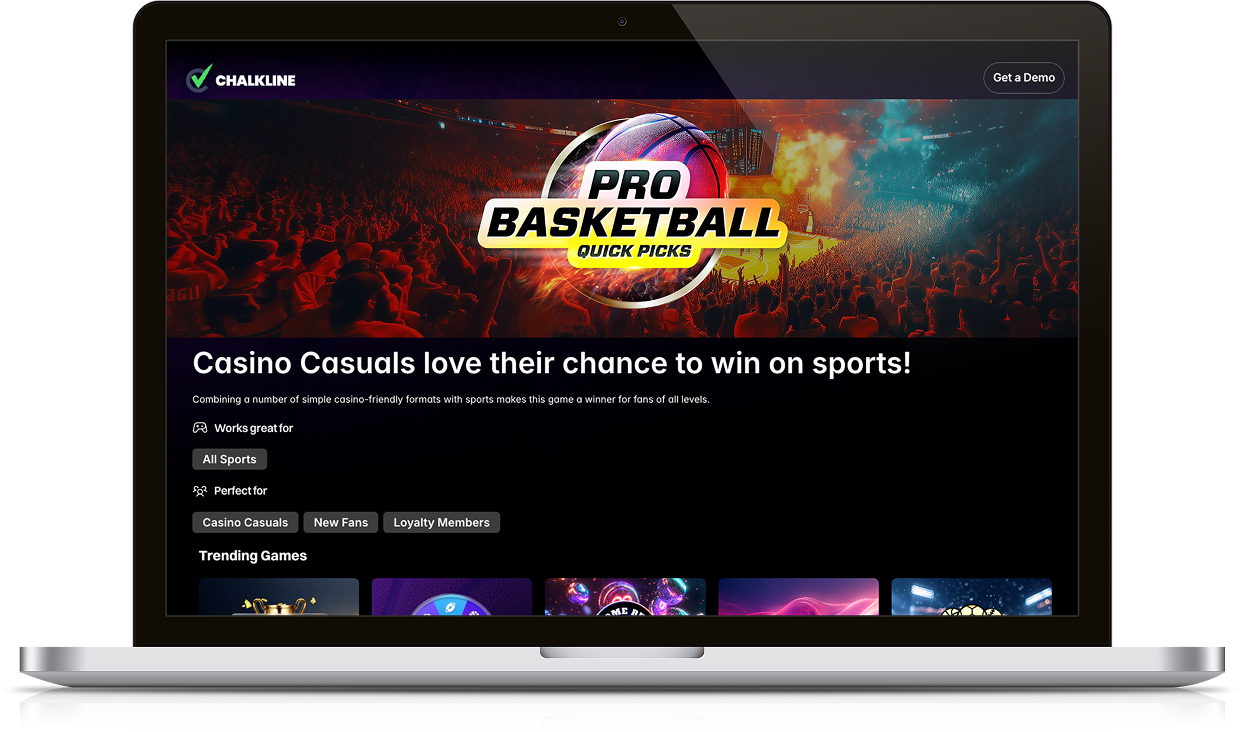 Chalkline Quick Picks game displayed on a laptop