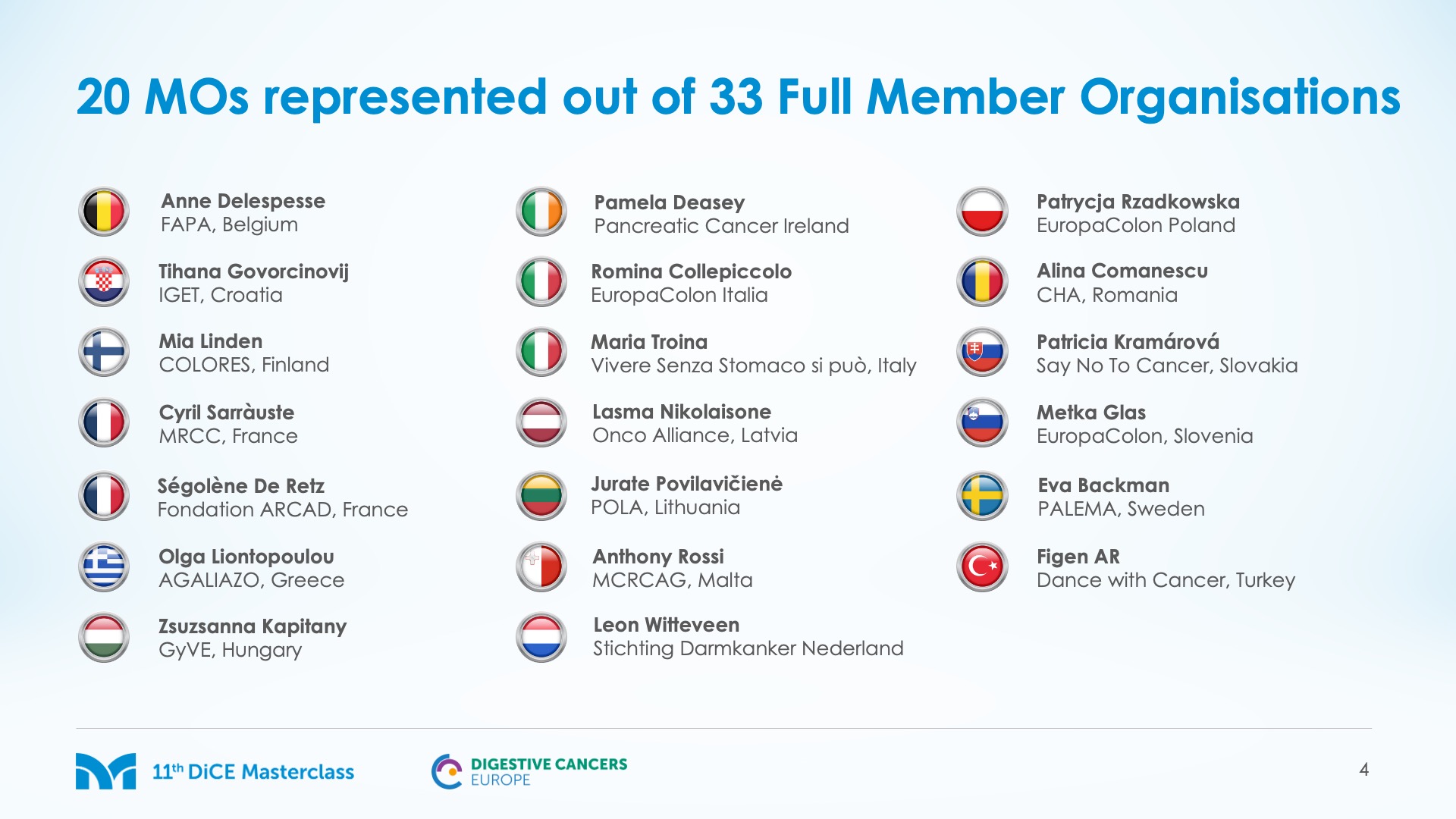 DiCE member organisations presentation slide