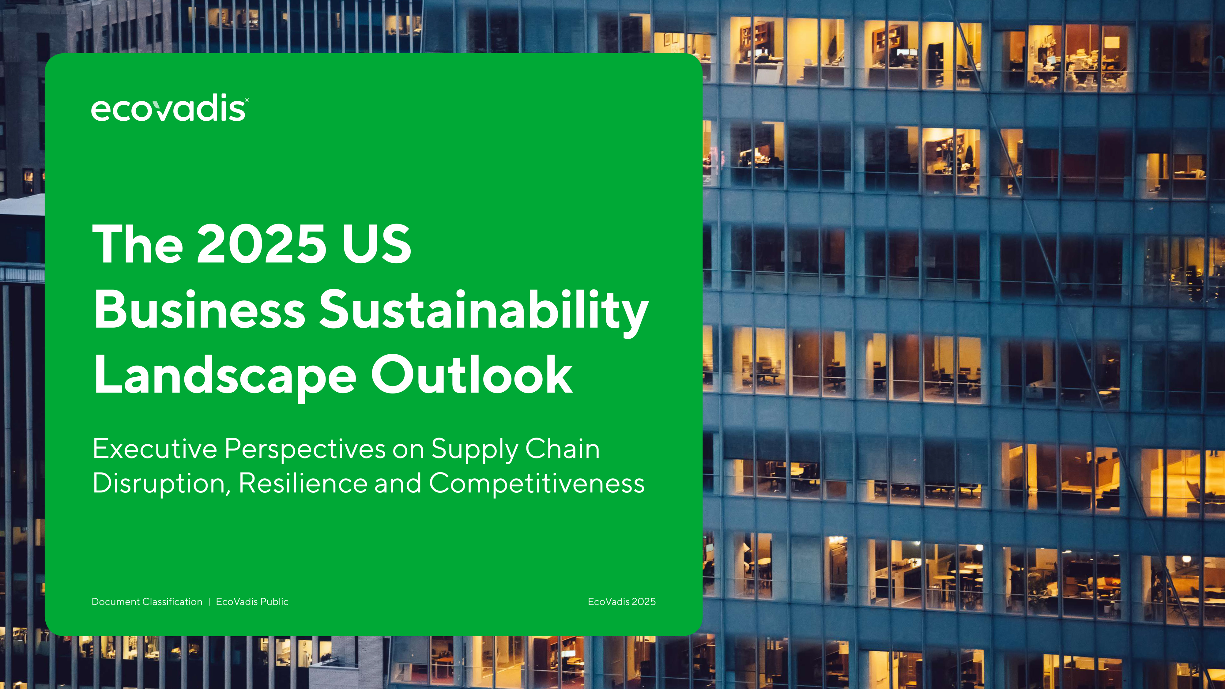 EcoVadis 2025 US Business Sustainability Landscape Outlook cover