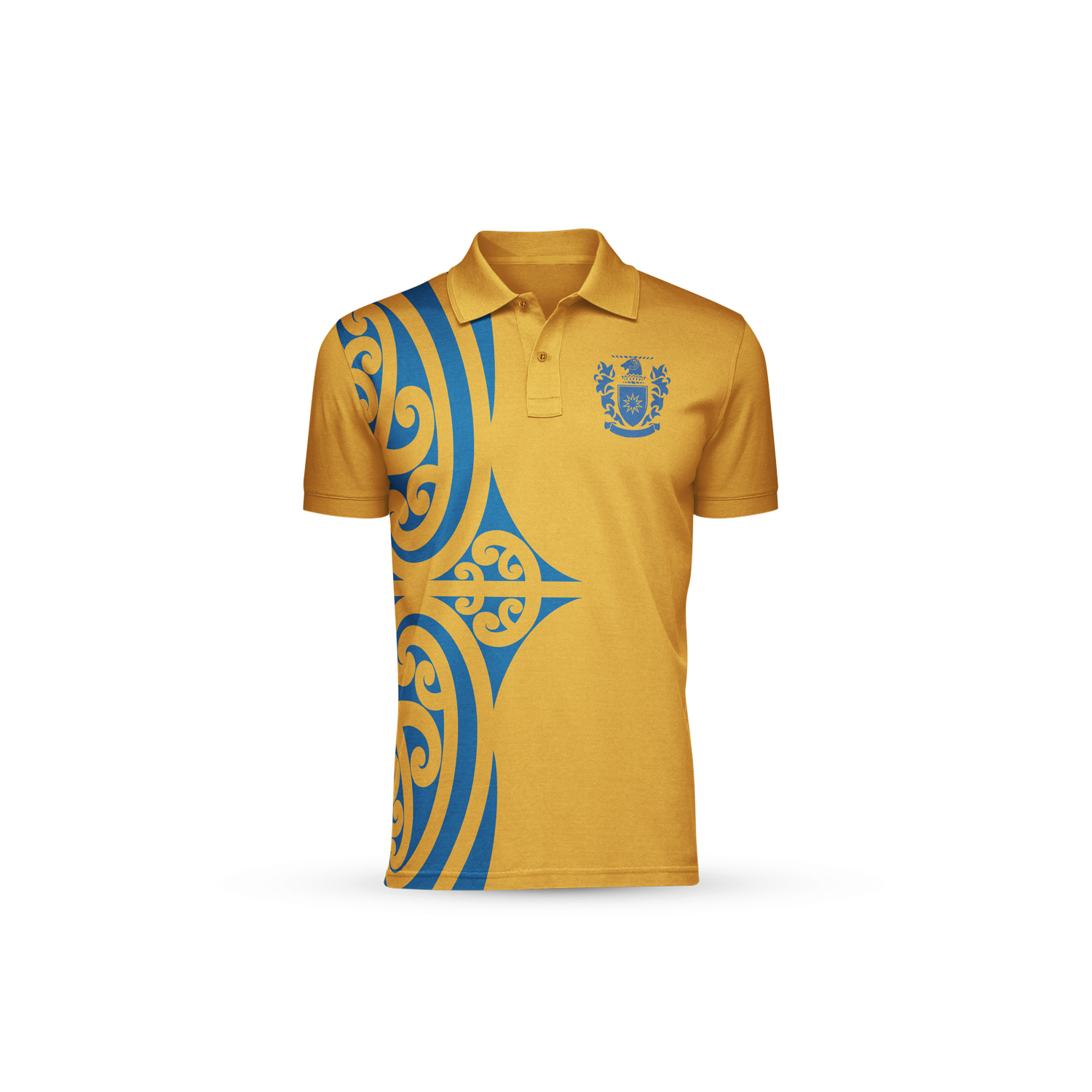 Massey University gold polo shirt