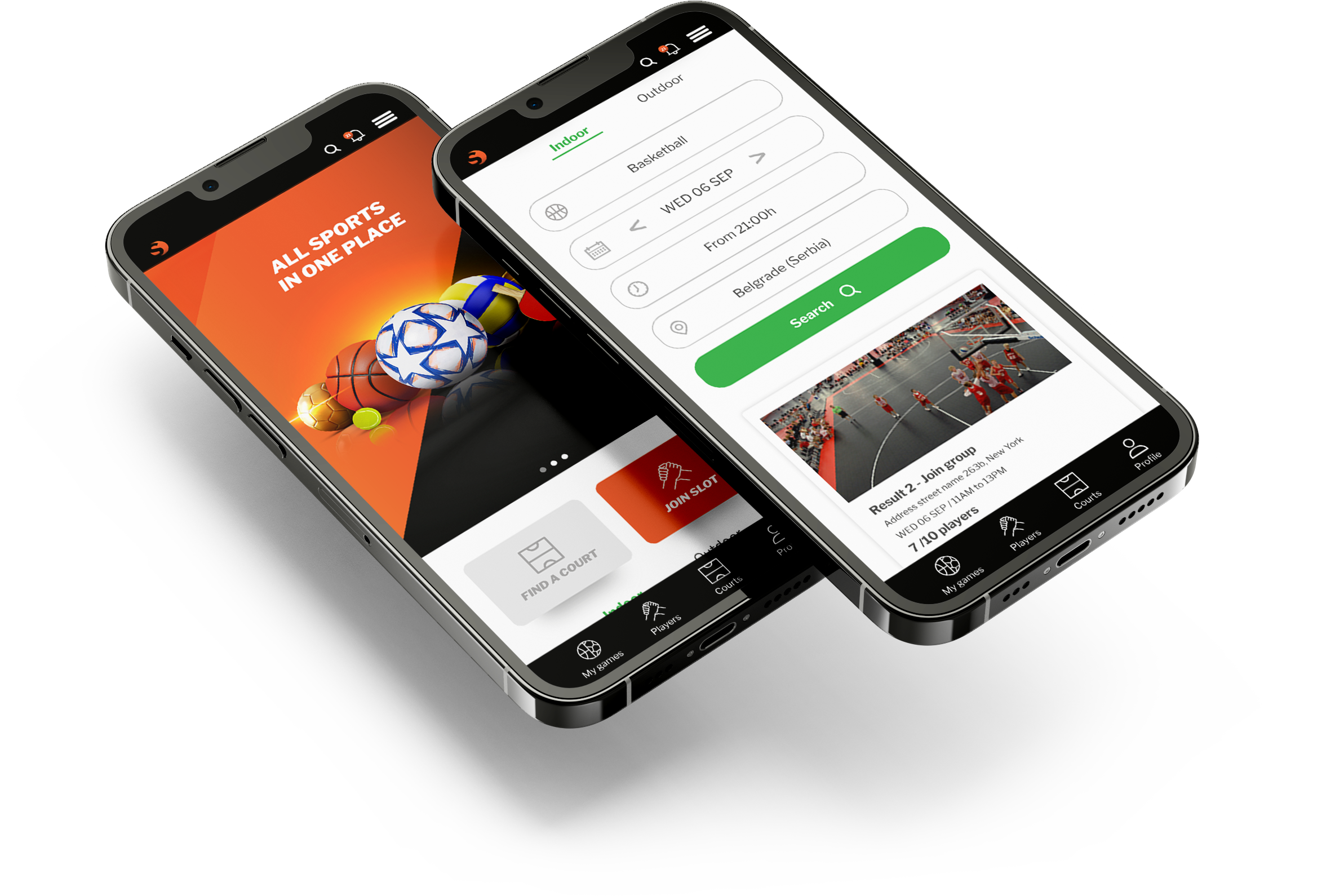 Sportslots mobile app mockup